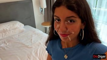 Play Step sister lost the game and had to go outside with cum on her face - Cumwalk