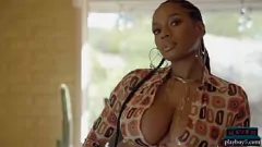 Nyla's Huge Natural Ebony Tits and Striptease