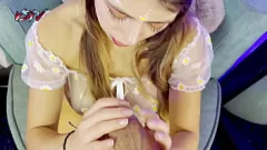 Play Cosplay Babe Worships Big Cock: Full BJ, Footjob & Creampie