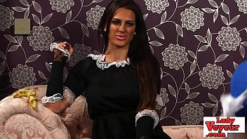 Play Slutty british maid makes her sub wank